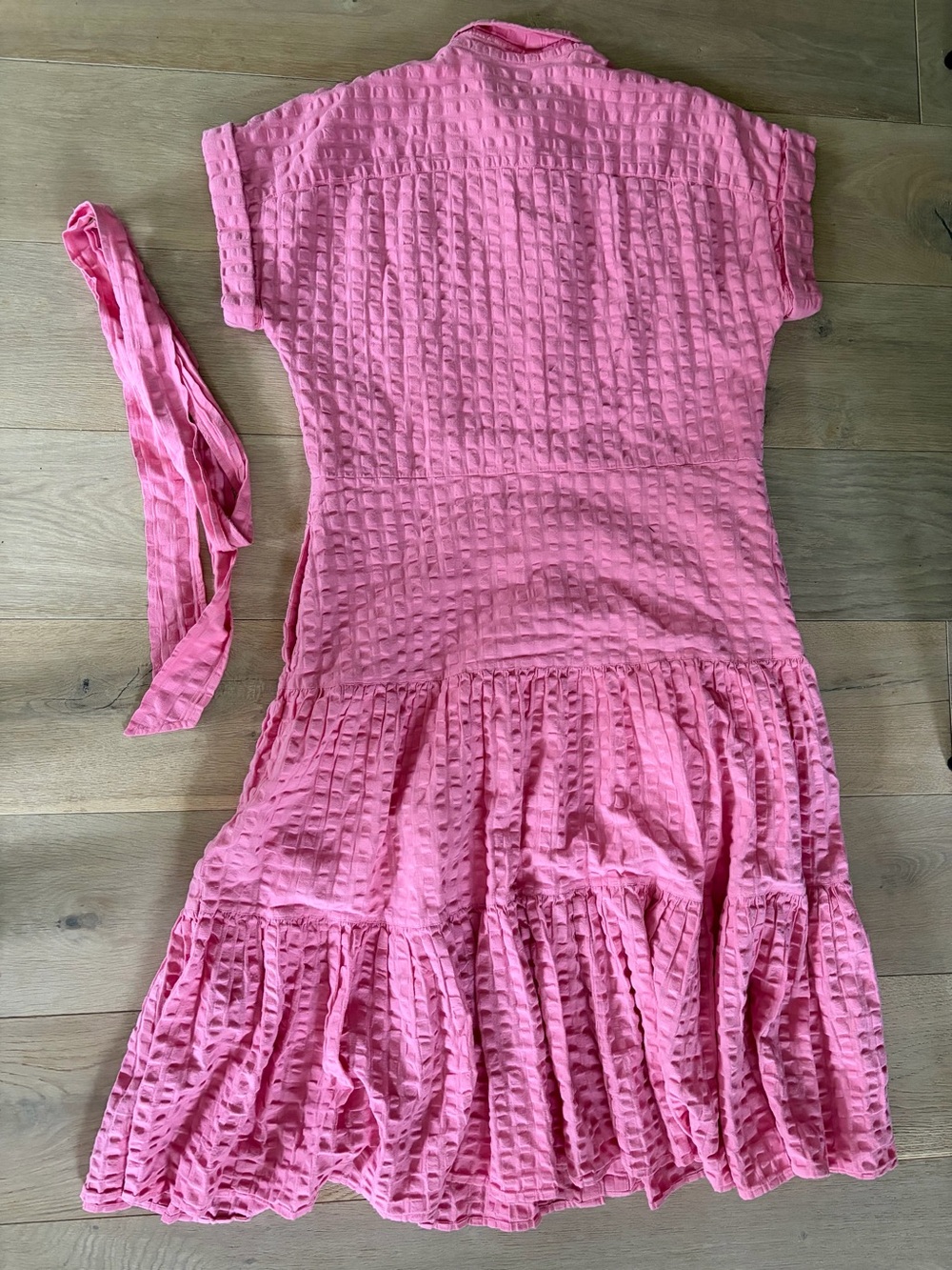 Lauren Ralph Lauren black label 100% cotton pink drop waist pink midi dress - 10 - Picture 8 of 8